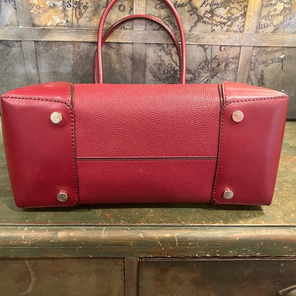 Michael Kors Mercer Medium Pebbled Leather Burgundy Tote - Picture 6 of 9